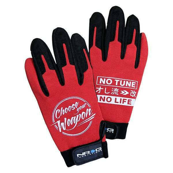 NRG Mechanic Gloves L in Red - GS-200RD-L