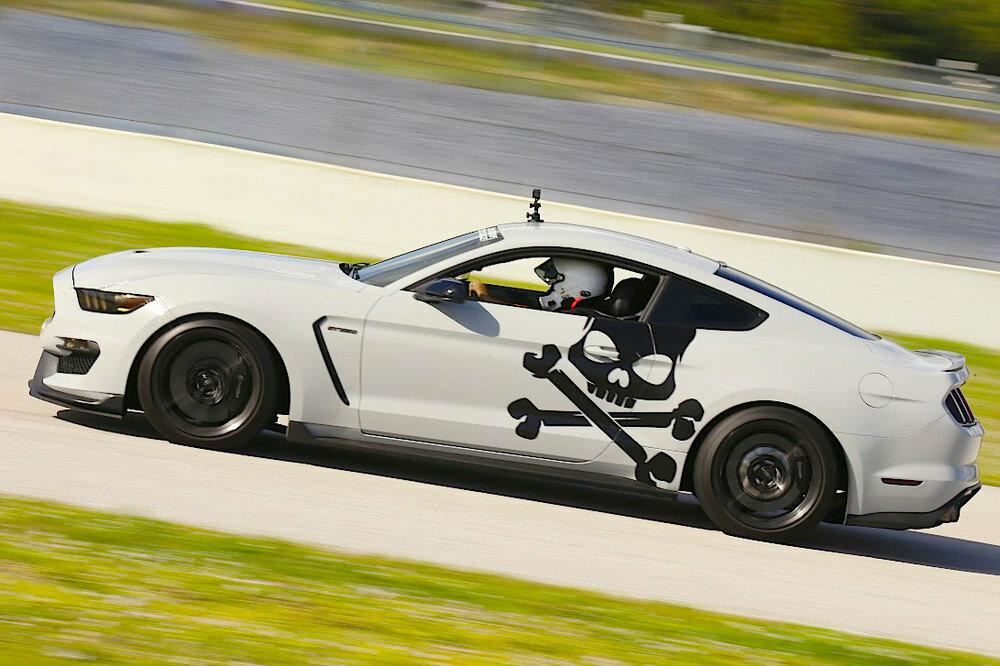 Mustang Skull and Crossbones Side Decals (Satin Black)