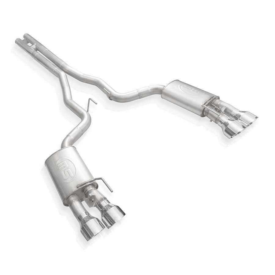 Stainless Works 3" Catback Exhaust system - H-Pipe, Dual Mode, Quad Tips, Legend (2020 Shelby GT500) - GT500CBHFCL
