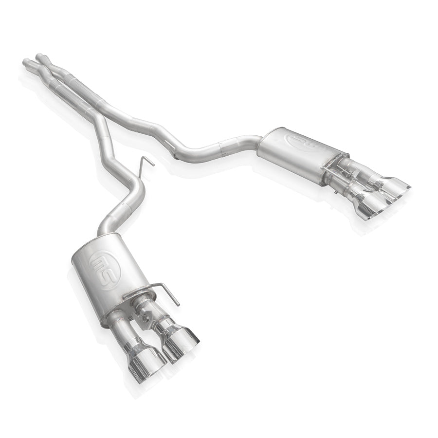 Stainless Works 3" Catback Exhaust system - X-Pipe, Dual Mode, Quad Tips, Redline (2020 Shelby GT500) - GT500CBXFCR
