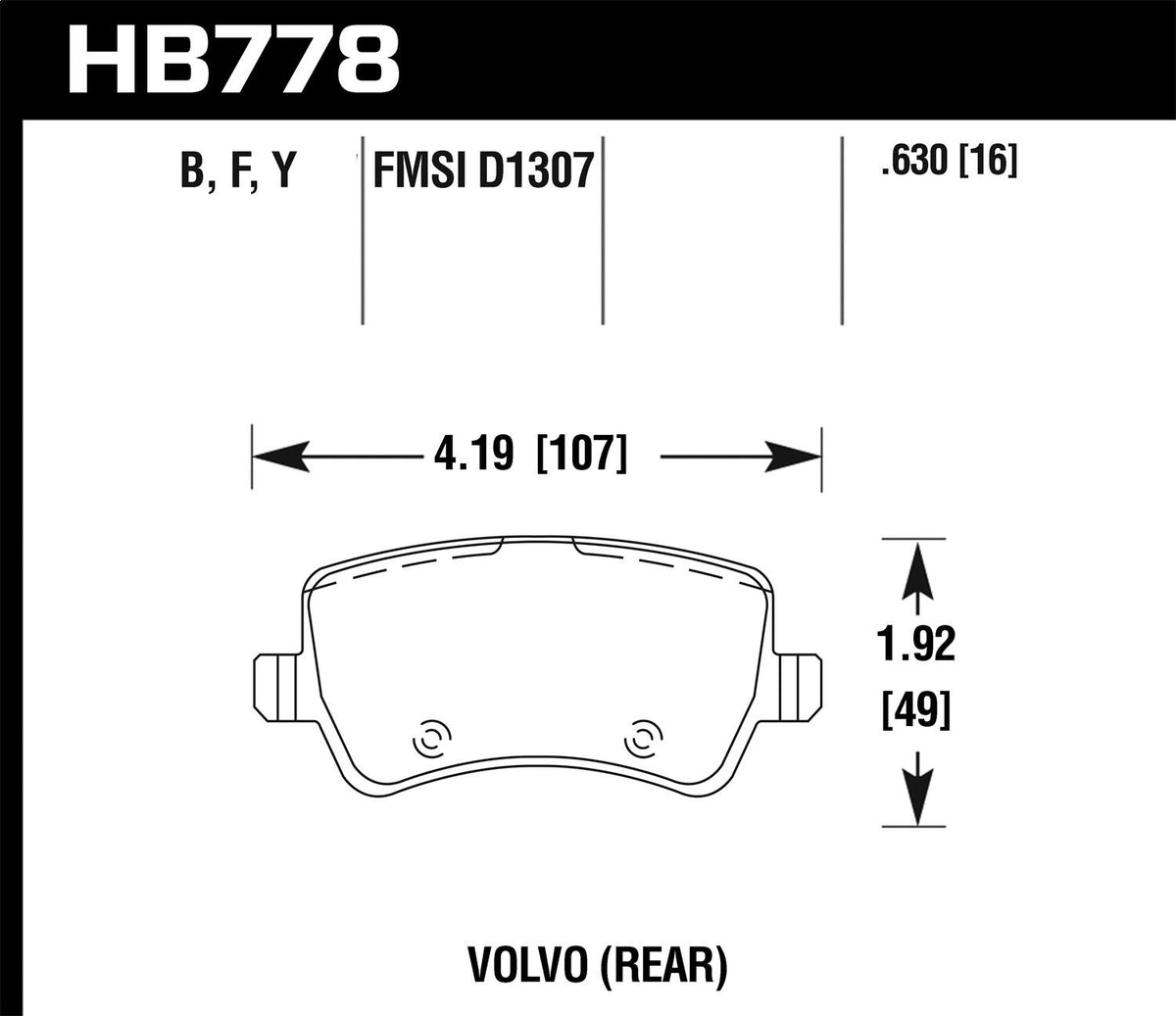 Hawk Street Brake Pads - HB778Y.630