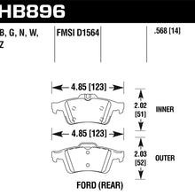 Hawk Street Brake Pads (2016-2017 Focus) - HB896Z.568