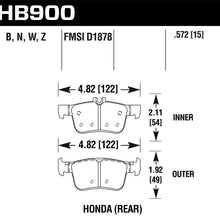Hawk Motorsports Brake Pads (2016-2017 Civic) - HB900W.572