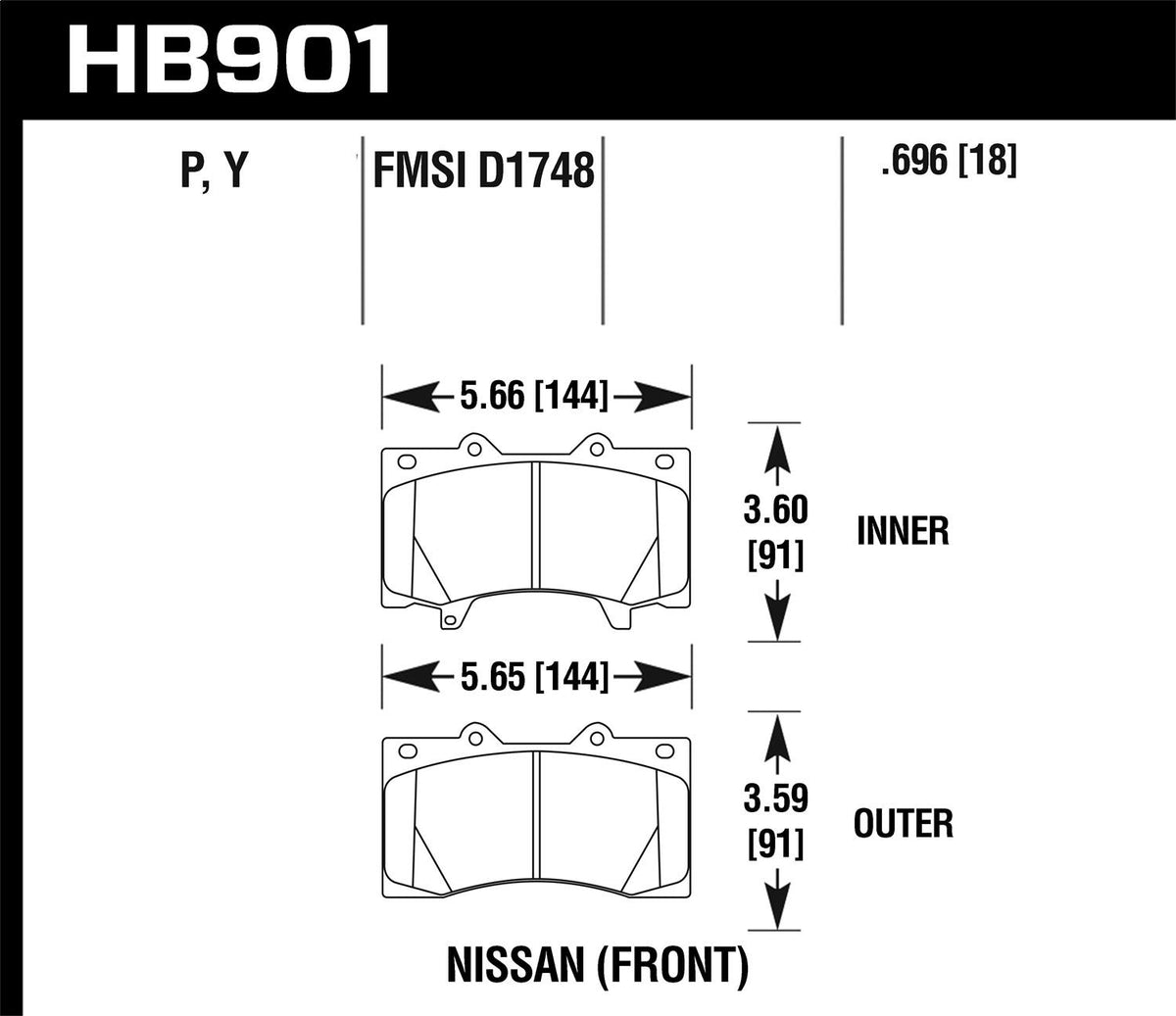 Hawk Street Brake Pads - HB901P.696