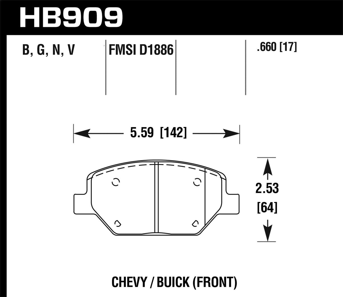 Hawk Street Brake Pads - HB909B.660