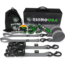 Rhino USA 1.6" X 8' Rhino Usa Heavy Duty Ratchet Tie-Downs 2-Pack (Gray) - HDKIT-2PK-GRY