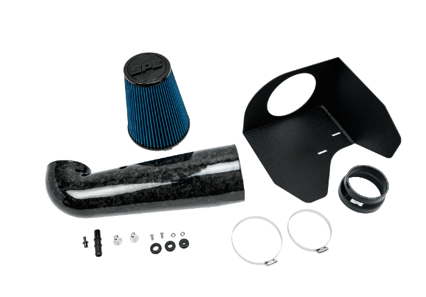 SPE Motorsport Carbon Fiber Intake - Forged Carbon - Blue Filter (2023-2024 Raptor R w/ Stock Throttle Body) - SPE-P100158