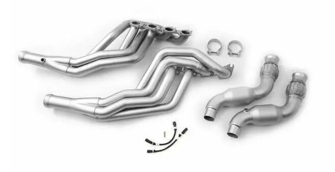 Long Tube Headers T304SS 2" x 3" Equal Length Long Tube Headers and Connection Pipes - EcoF Cat - Titan Finish (2015-2026 Mustang GT) - FDLH00065T