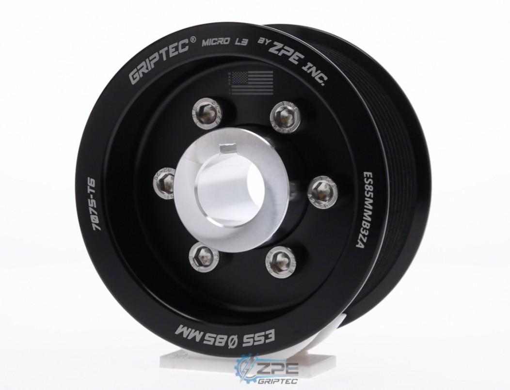 Griptec 85mm 10 Rib ZPE GripTec 2pc ESS L3 Black Pulley & Hub Kit - ES85MMB3KA