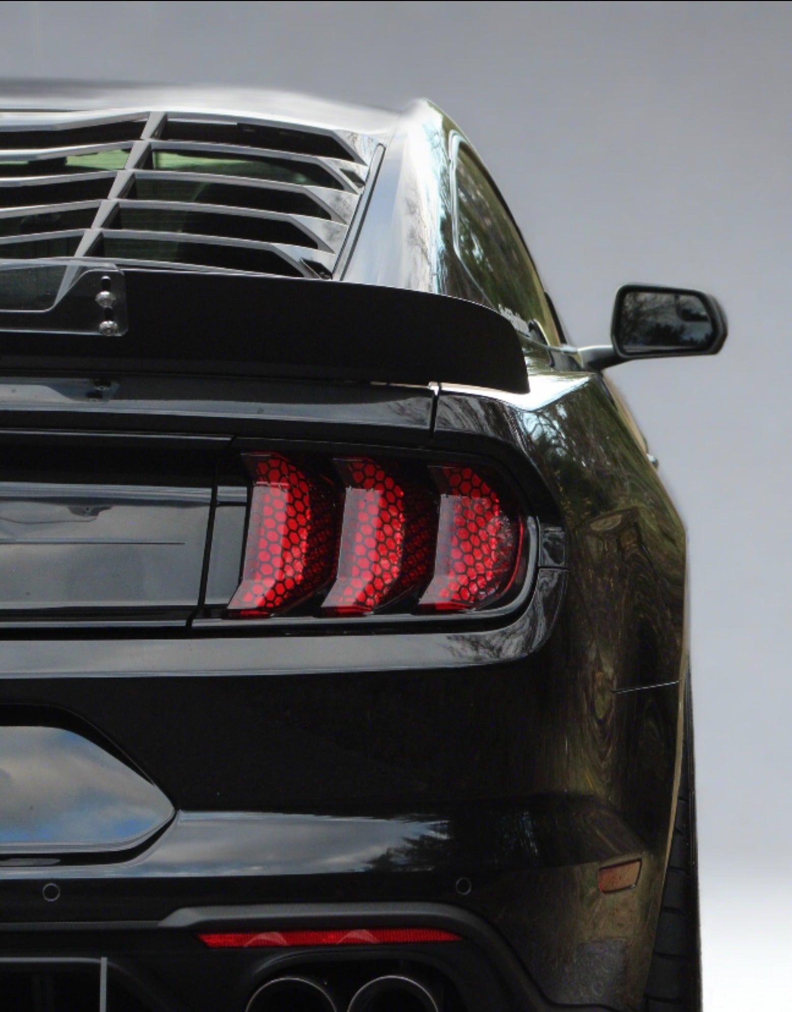 Anchor Room Tail Light Honey Comb Vinyl Overlay - (2018-2023 Mustang) - 18FM_HCT