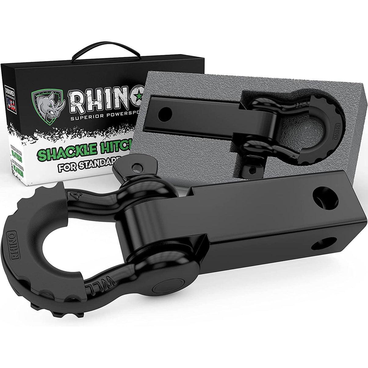 Rhino USA Shackle Hitch Receiver W/ D-Ring (Black) - RSHCK-HTCH