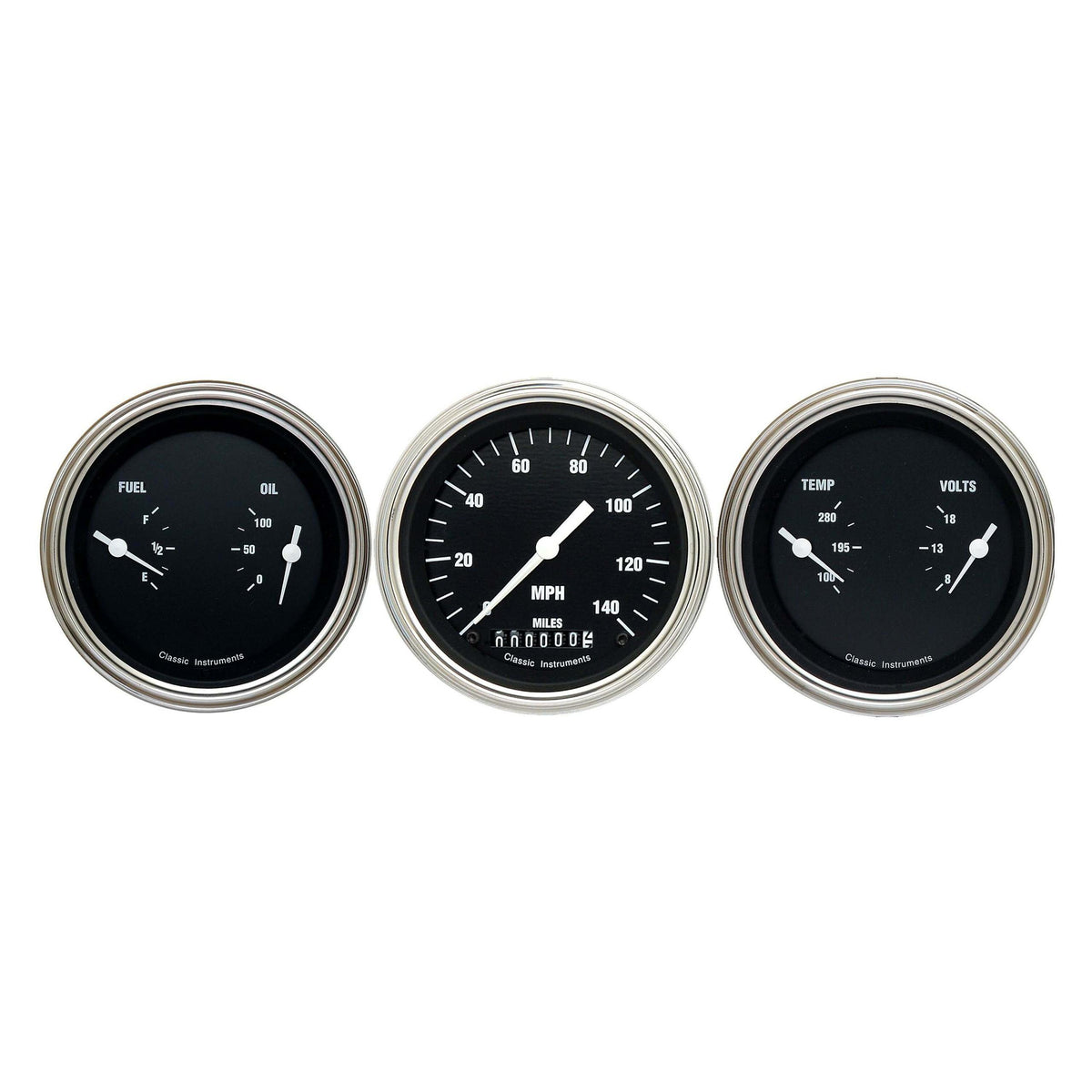 Classic Instruments The Hot Rod Series Three Gauge Package - HR04SLF
