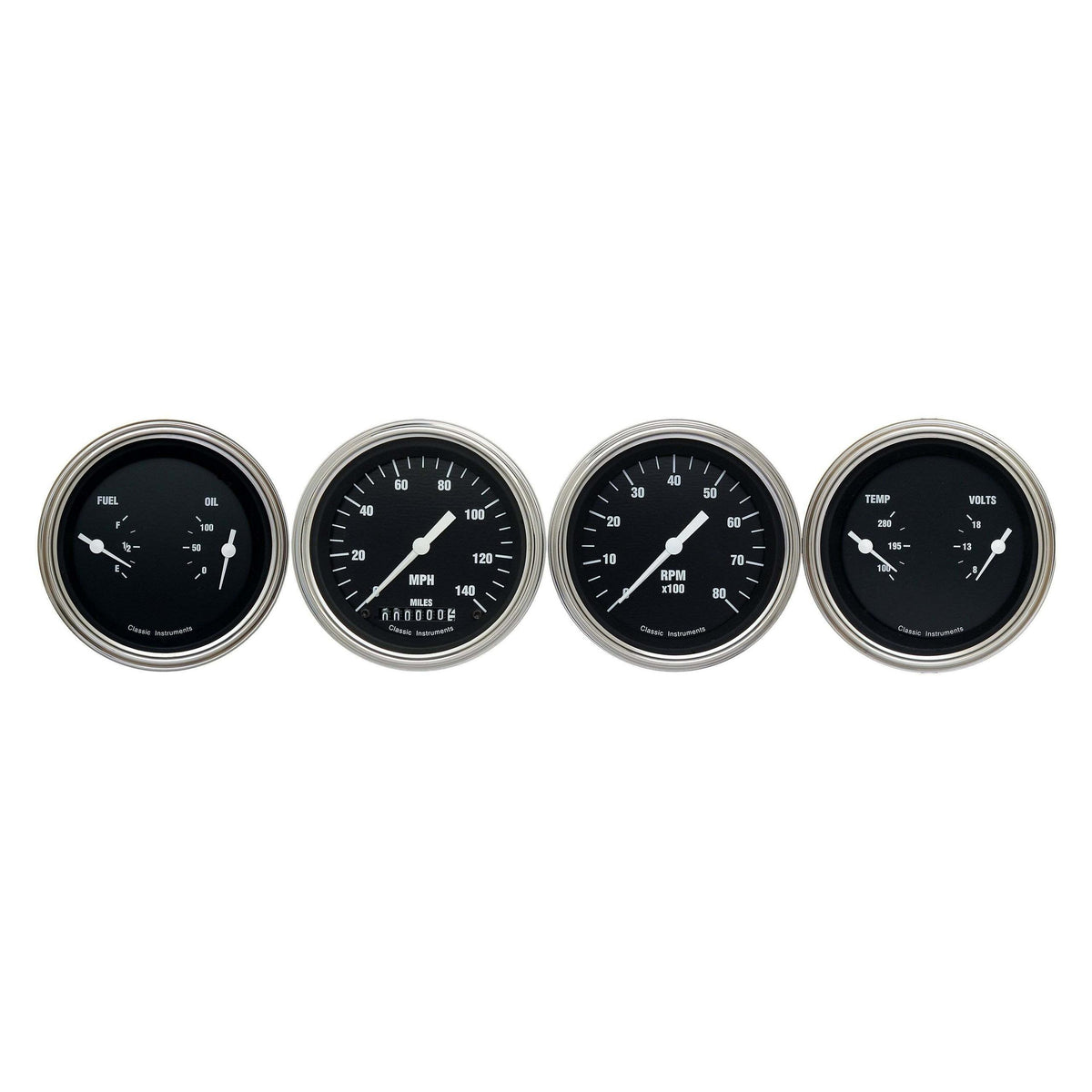 Classic Instruments The Hot Rod Series Four Gauge Package - HR05SLF