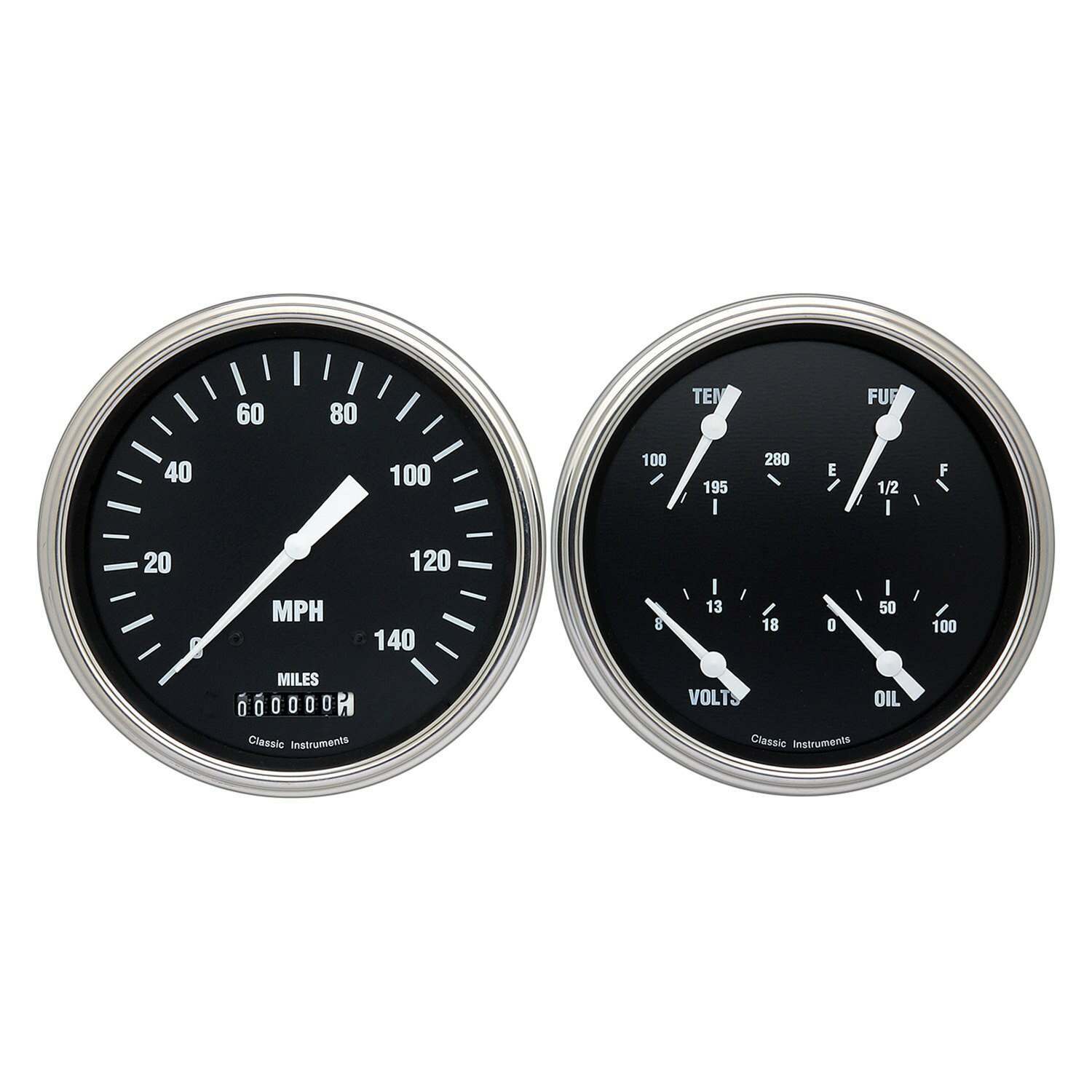 Classic Instruments The Hot Rod Series Two Gauge Package - HR52SLF