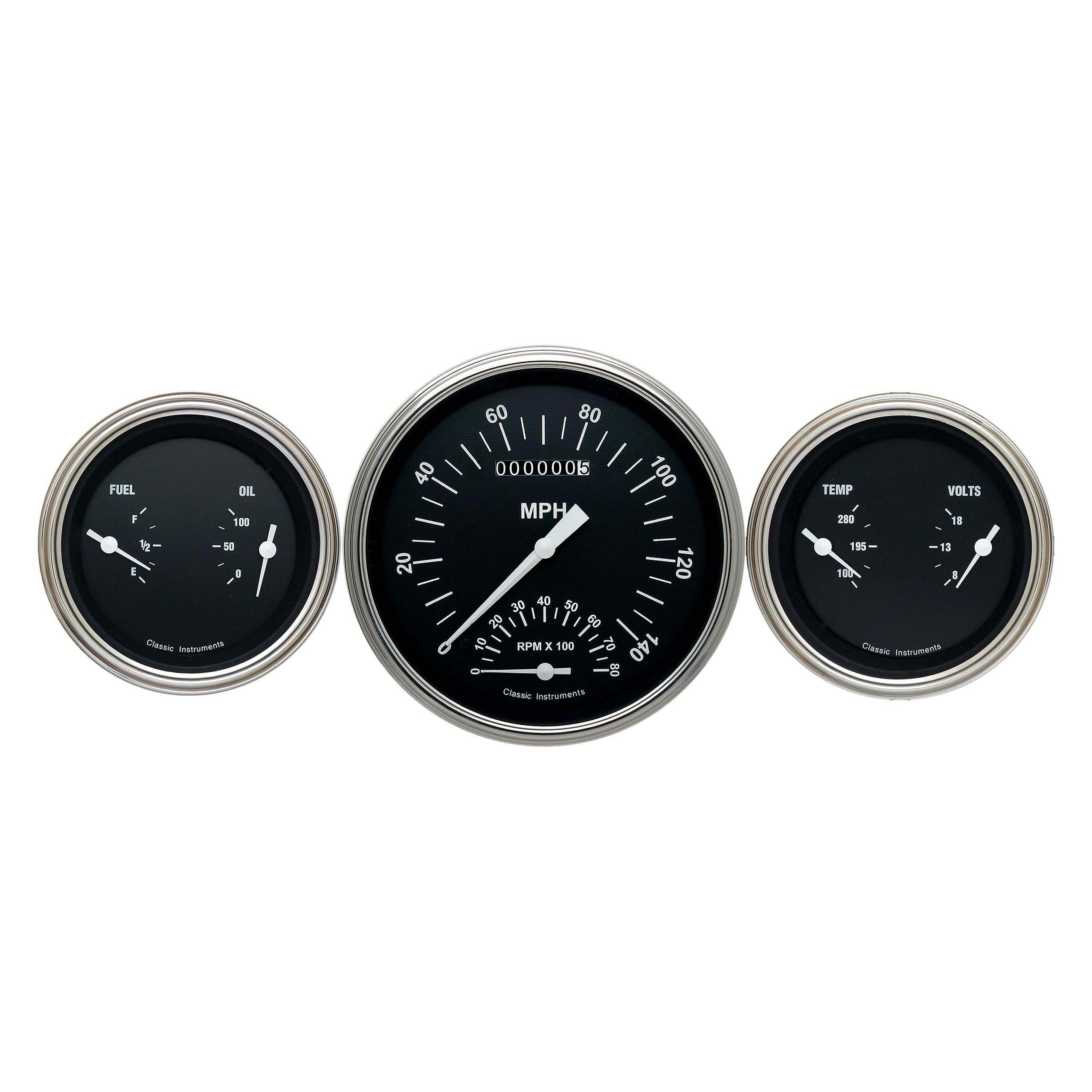 Classic Instruments The Hot Rod Series Three Gauge Package - HR61SLF