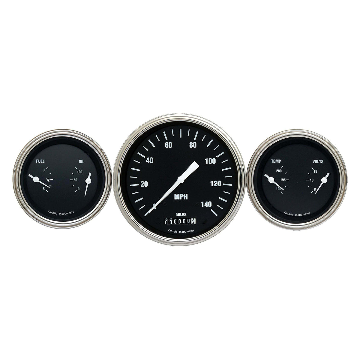 Classic Instruments The Hot Rod Series Three Gauge Package - HR64SLF