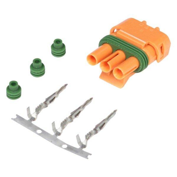 Haltech Plug and Pins Only - Delco Weather Pack 3 pin GM Style MAP Sensor Connector - Orange - HT-030420