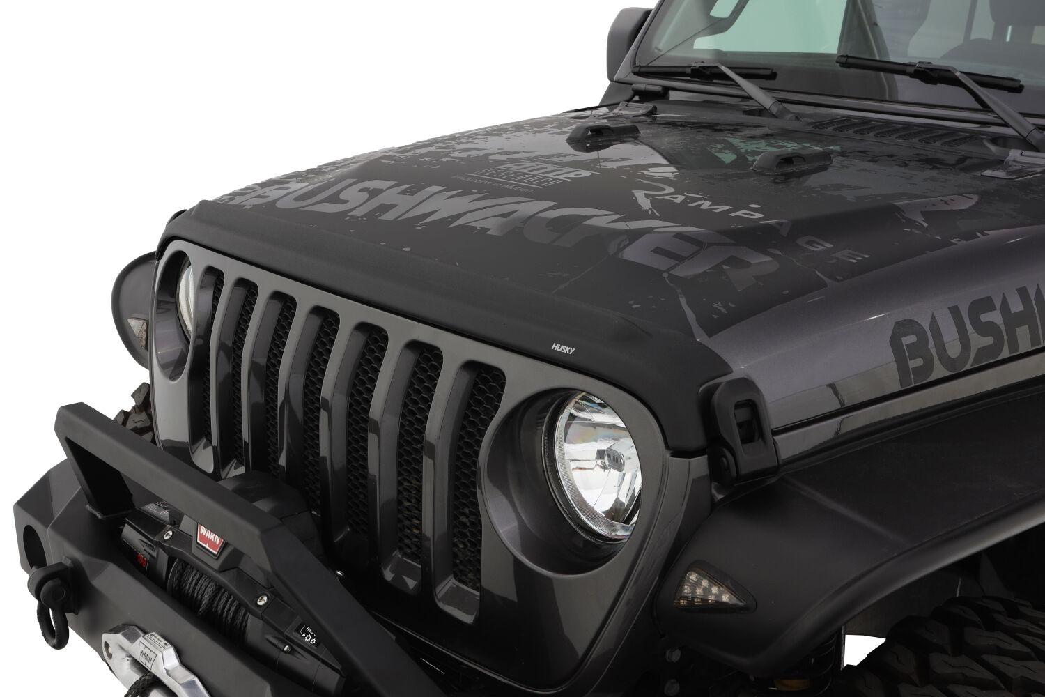 Husky Liners Aeroskin Ii Hood Protector; Matte Black Low Profile (2007-2018 Wrangler, Wrangler JK) - 2830060