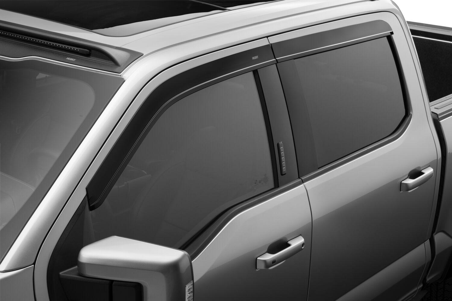 Husky Liners Low Profile Ventvisor Deflector; Smoke; Outside Mount; 4 Pc. (2015-2024 Ford Fitment) - 2854044