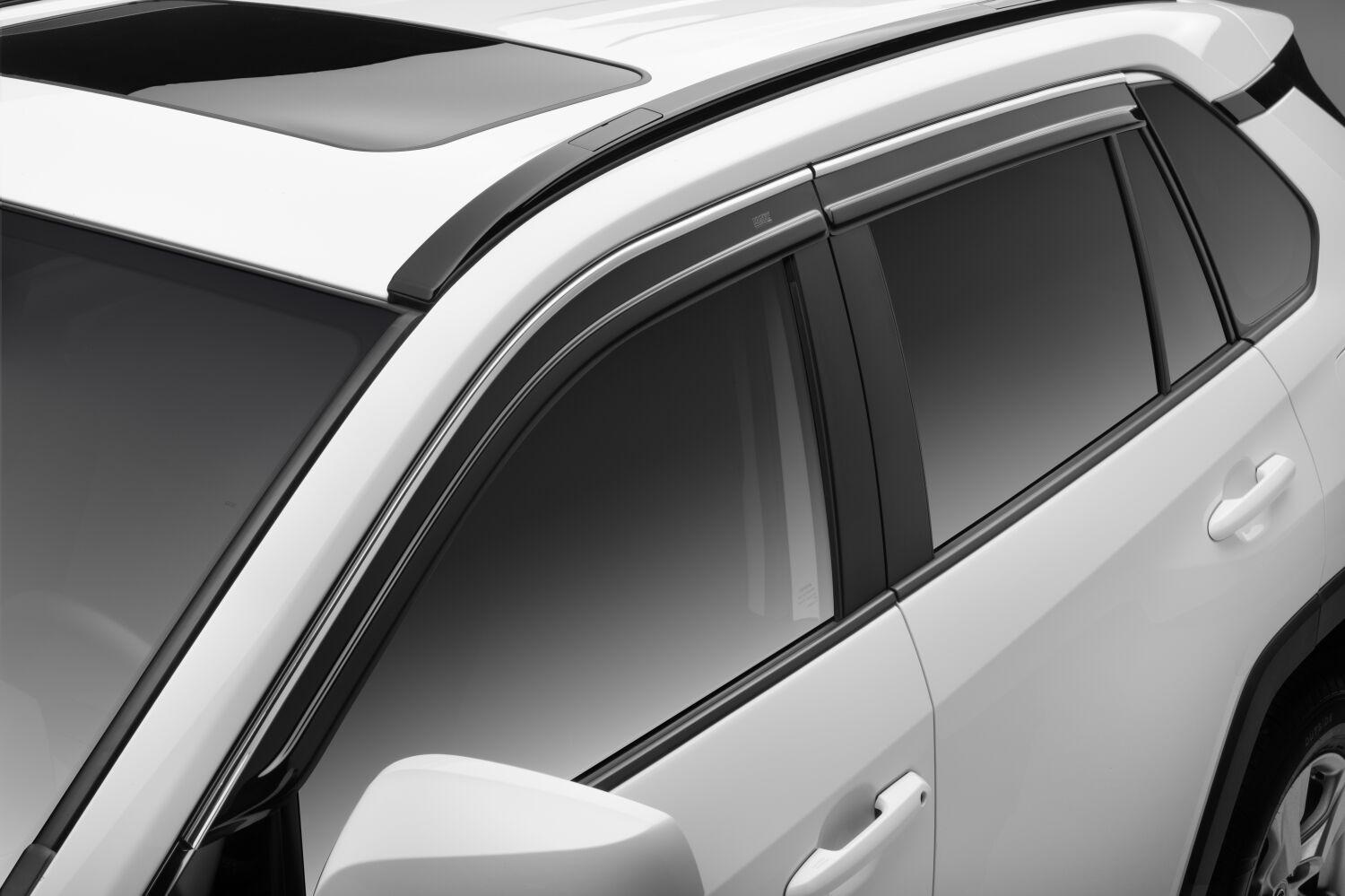 Husky Liners Low Profile Ventvisor Deflector; Smoke With Chrome Trim; Outside Mount; 4 Pc. (2019-2024 RAV4) - 2884056