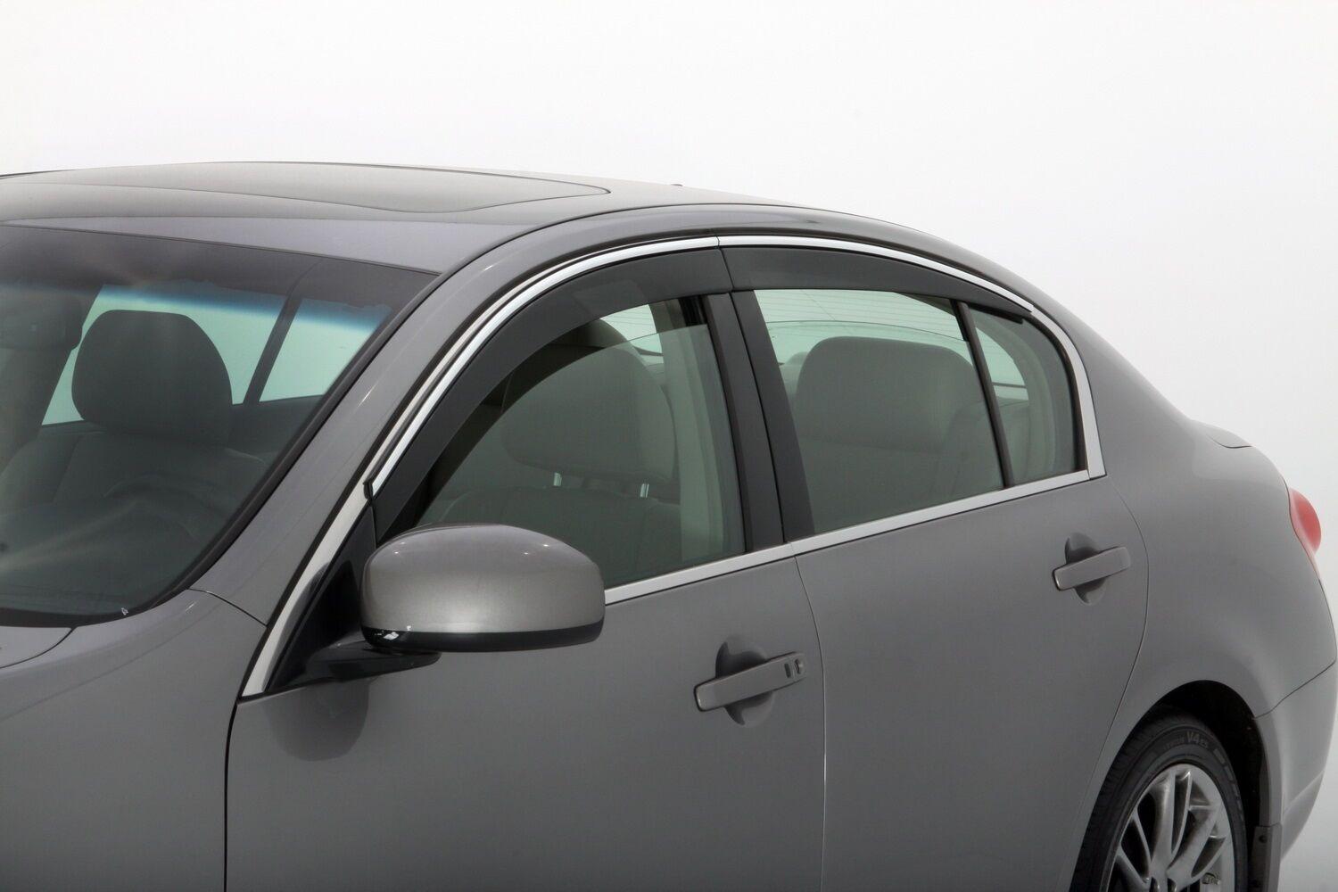 Husky Liners Low Profile Ventvisor Deflector; Smoke With Chrome Trim; Outside Mount; 6 Pc. (2006-2010 M45) - 2886001