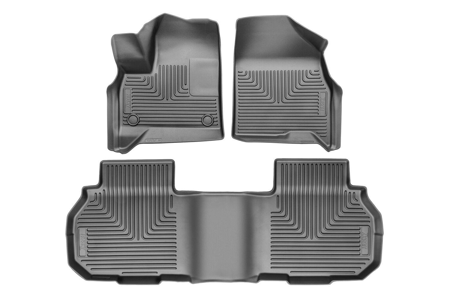 Husky Liners Front &Amp; 2Nd Seat Floor Liners; Front &Amp; 2Nd Seat Floor Liners (2024-2025 Enclave, Traverse, Acadia) - 95321