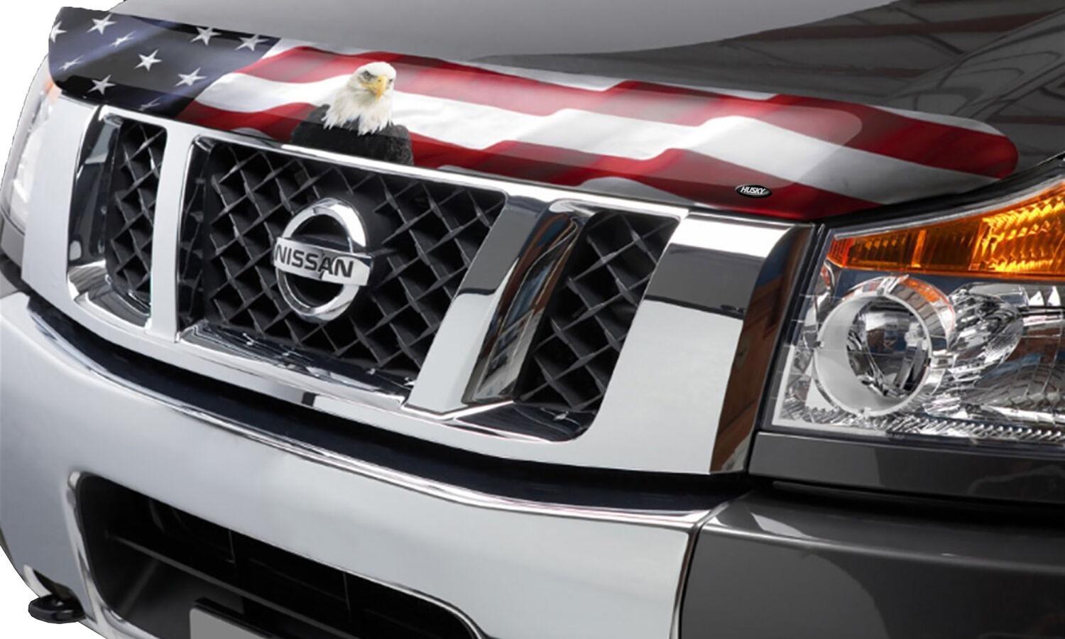 Husky Liners Eagle American Flag Bug Shield Hood Protector (2004-2015 Armada, TITAN) - 2818402