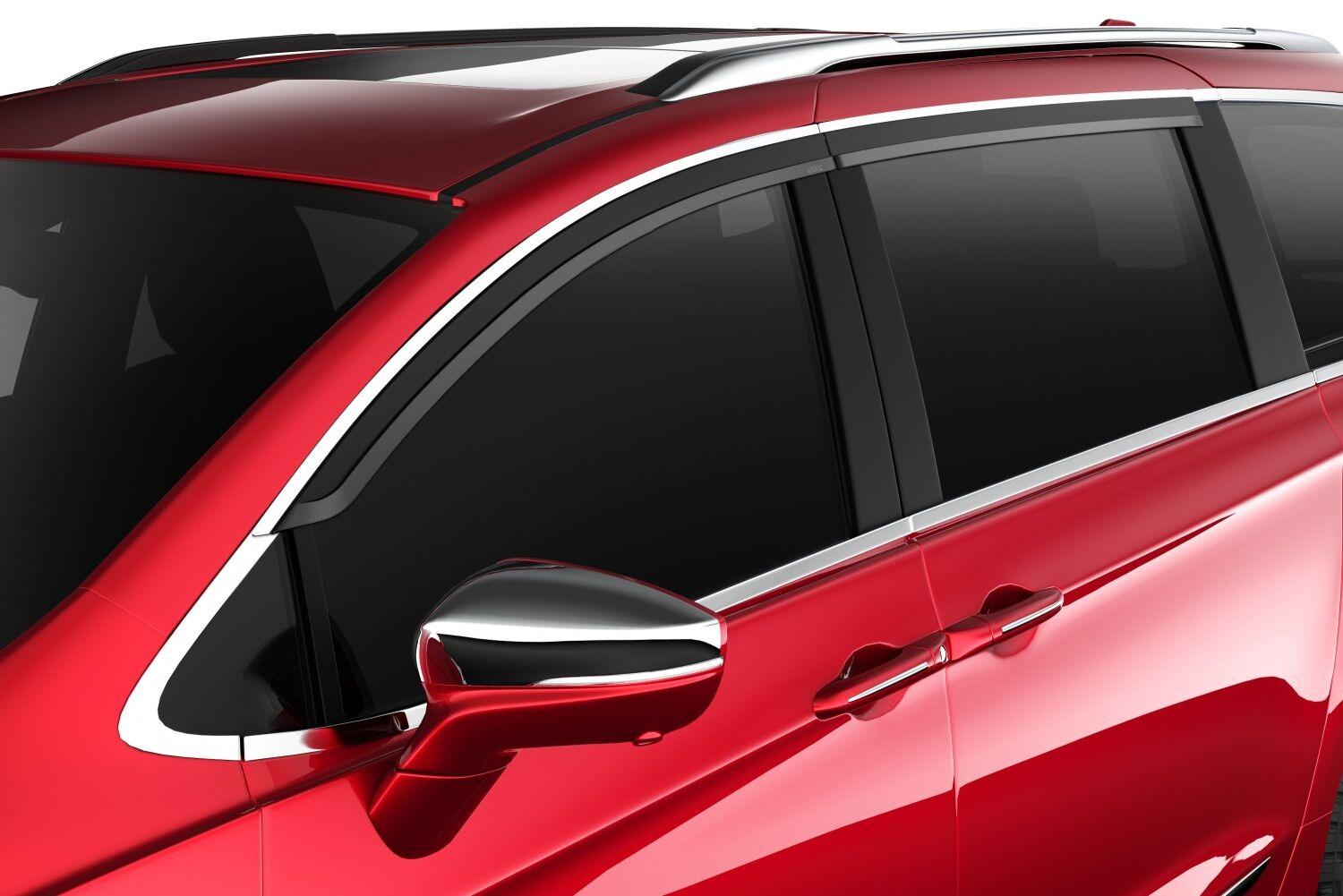 Husky Liners Low Profile Ventvisor Deflector; Smoke With Chrome Trim; Outside Mount; 4 Pc. (2017-2023 Pacifica) - 2884062