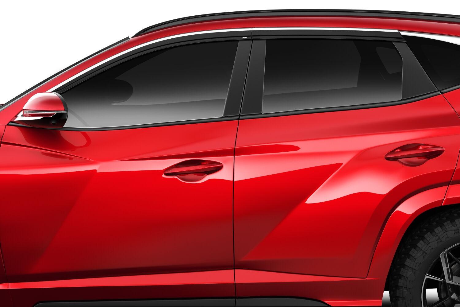 Husky Liners Low Profile Ventvisor Deflector; Smoke With Chrome Trim; Outside Mount; 4 Pc. (2022-2023 Tucson) - 2884068