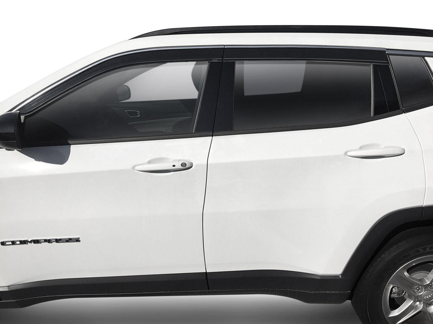 Husky Liners Low Profile Ventvisor Deflector; Smoke With Chrome Trim; Outside Mount; 4 Pc. (2014-2023 Cherokee) - 2884065