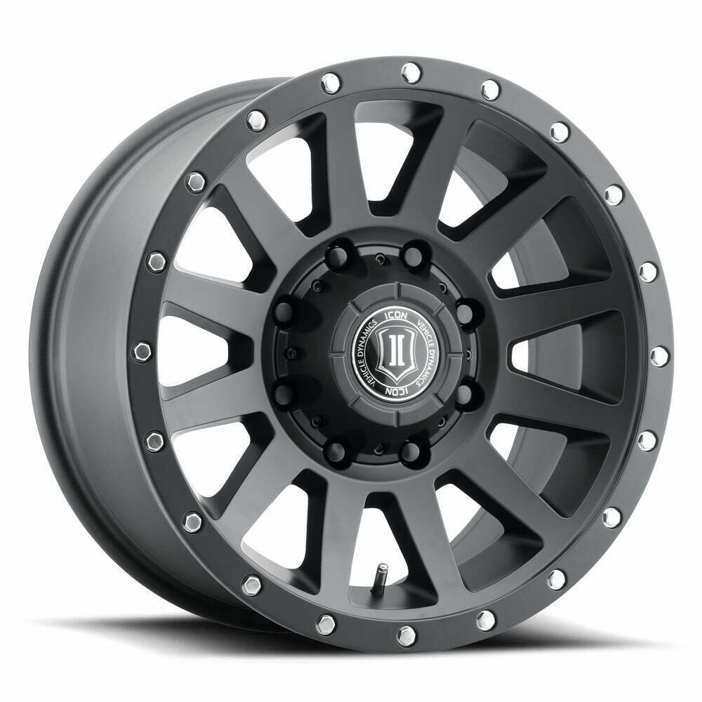 Icon ALLOYS COMPRESSION HD SAT BLK  - 18 X 9 / 8 X 170 / 6 MM / 5.25" BS (1999-2022 Excursion, F-250 Super Duty, F-350 Super Duty) - 2018908152SB