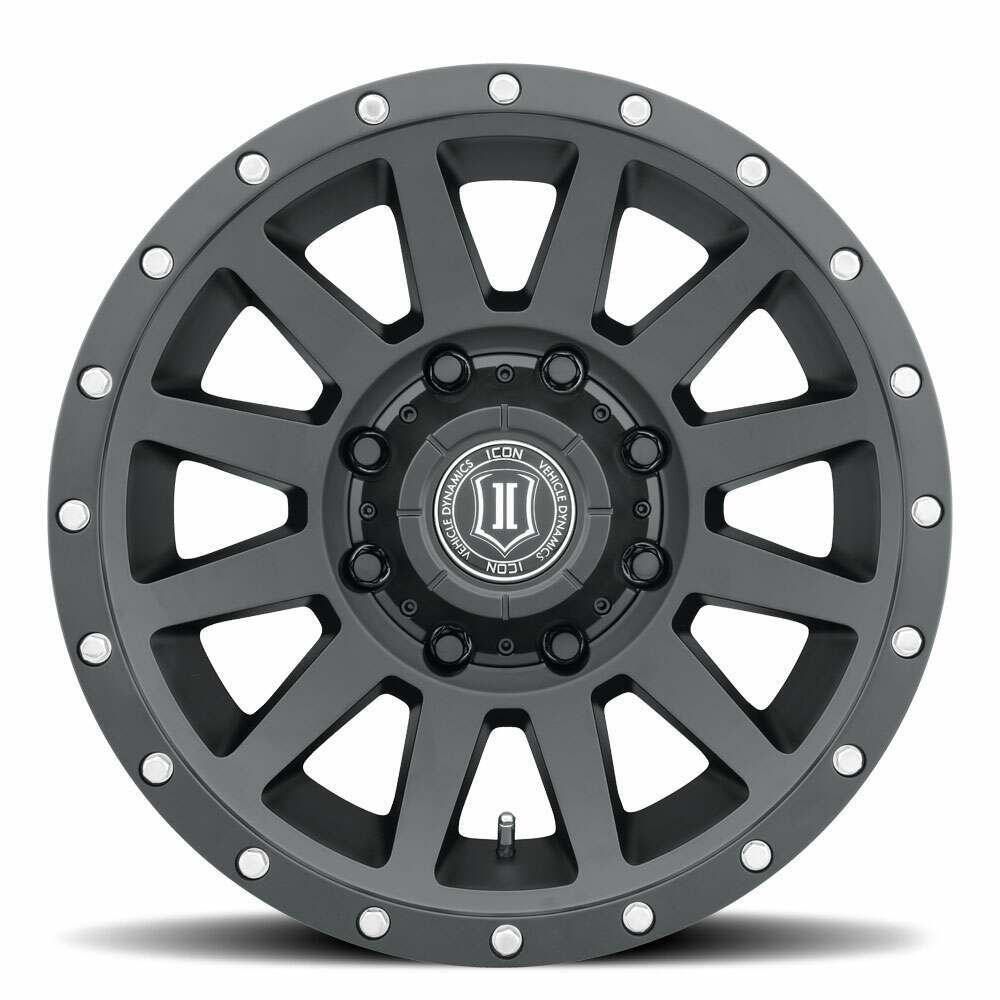Icon ALLOYS COMPRESSION HD SAT BLK  - 18 X 9 / 8 X 170 / 6 MM / 5.25" BS (1999-2022 Excursion, F-250 Super Duty, F-350 Super Duty) - 2018908152SB