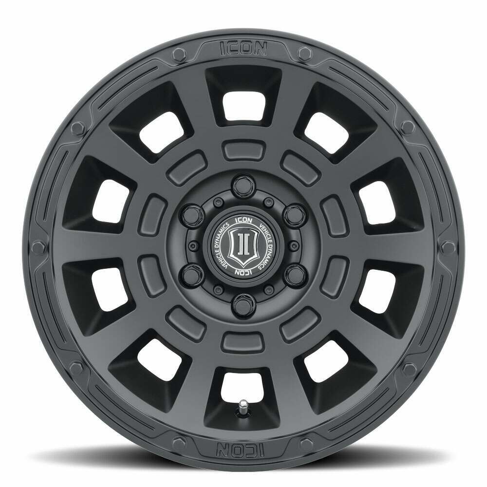 Icon ALLOYS THRUST SAT BLK - 17 X 8.5 / 5 X 4.5 /  0 MM / 4.75" BS (1986-2007 Cherokee, Comanche, Grand Cherokee, Liberty, Wrangler) - 2817856547SB
