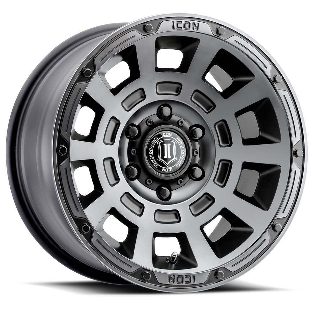 Icon ALLOYS THRUST SMK SAT BLK -17 X 8.5 / 5 X 150 / 25 MM / 5.75" BS (2007-2021 LX570, Land Cruiser, Tundra) - 2817855557SSBT