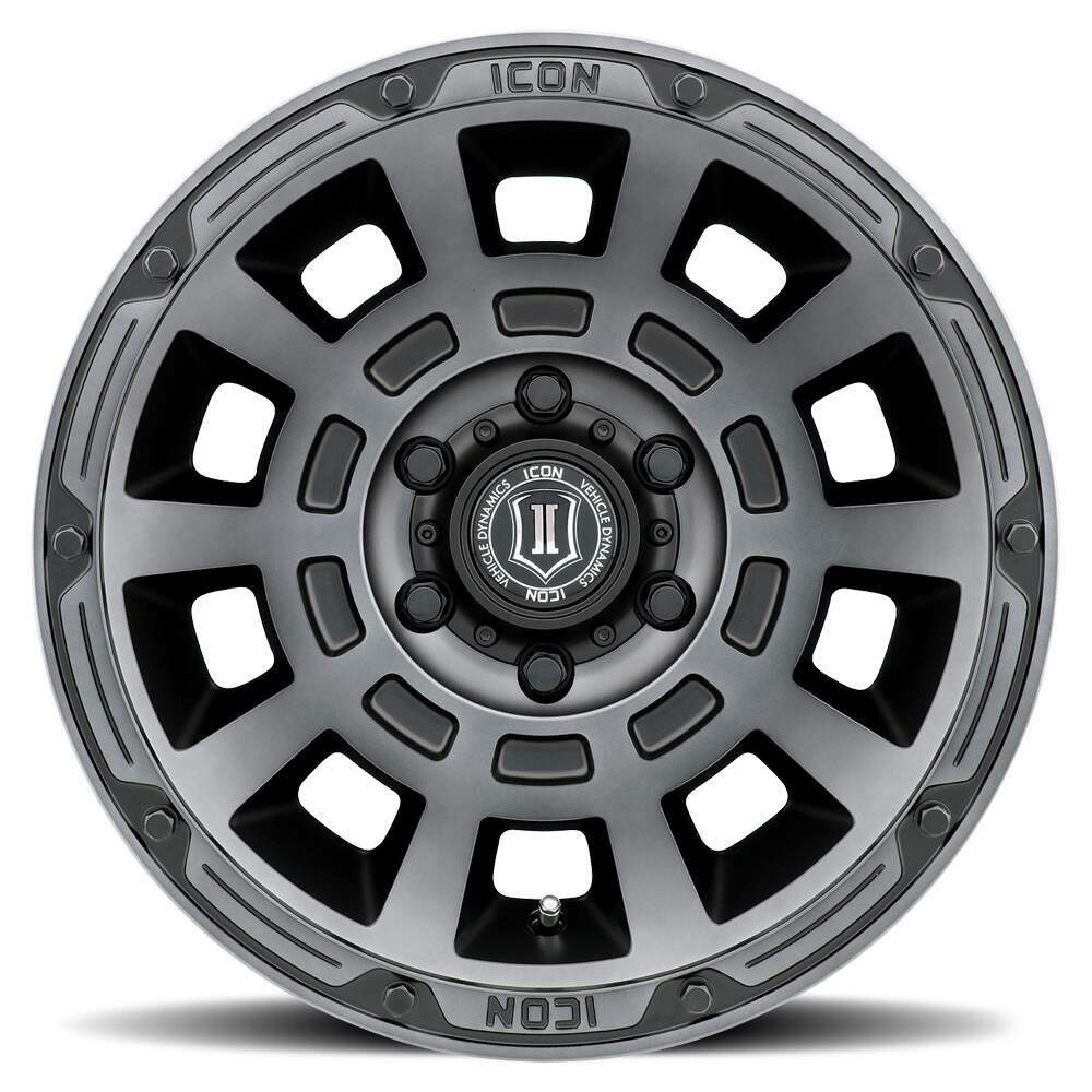 Icon ALLOYS THRUST SMK SAT BLK -17 X 8.5 / 5 X 150 / 25 MM / 5.75" BS (2007-2021 LX570, Land Cruiser, Tundra) - 2817855557SSBT