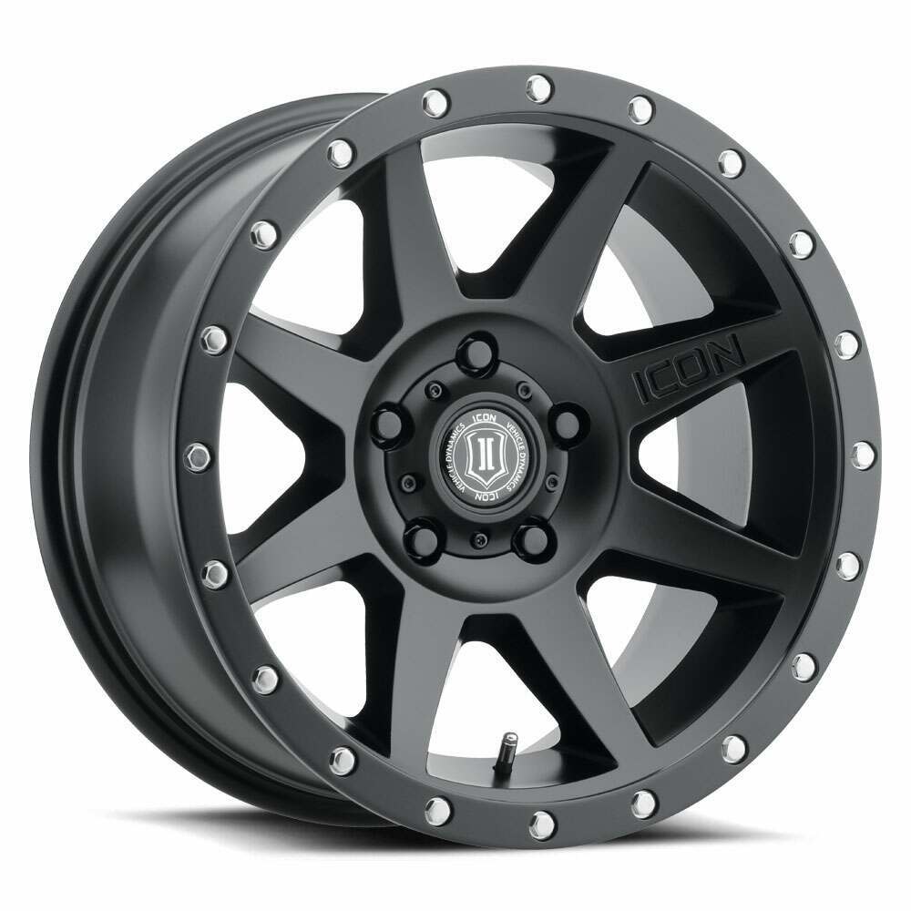 Icon ALLOYS REBOUND SAT BLK - 17 X 8.5 / 5 X 5.5 / 0MM / 4.75" BS (2009-2018 1500, Ram 1500) - 1817858547SB
