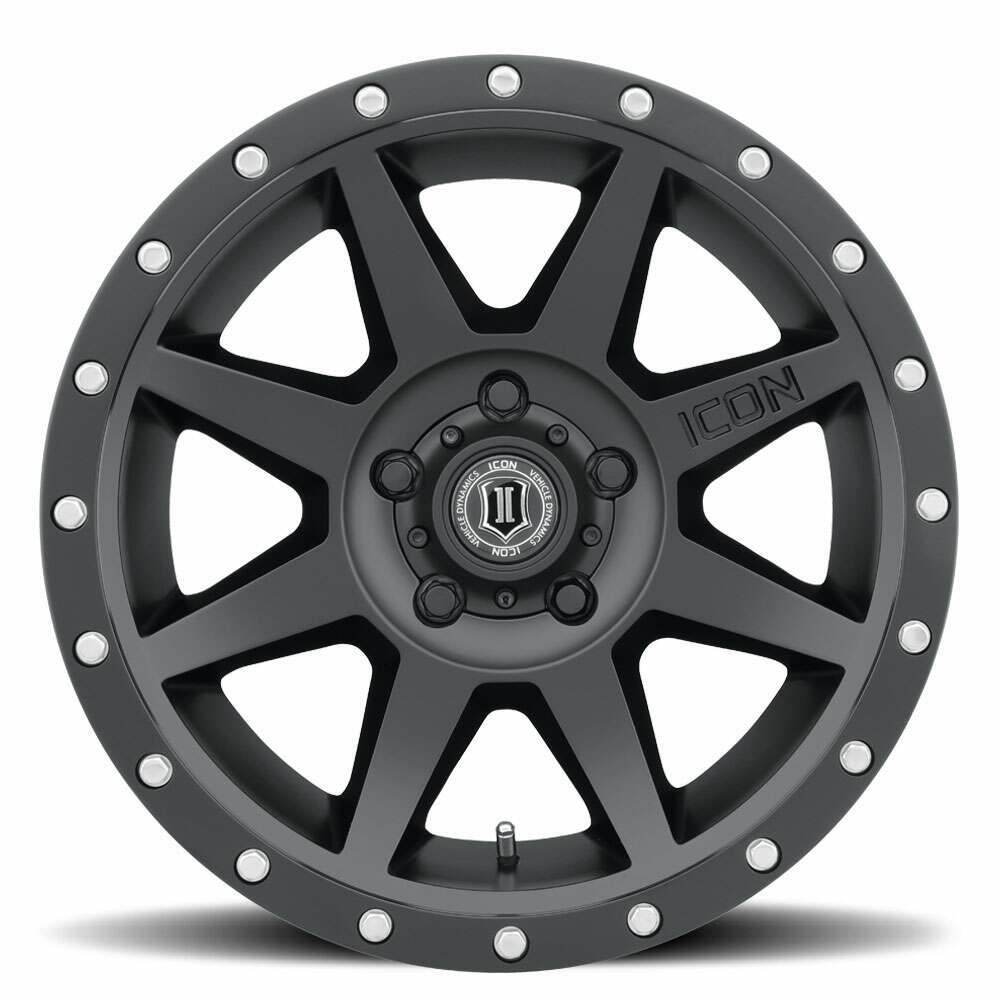 Icon ALLOYS REBOUND SAT BLK - 17 X 8.5 / 5 X 5.5 / 0MM / 4.75" BS (2009-2018 1500, Ram 1500) - 1817858547SB