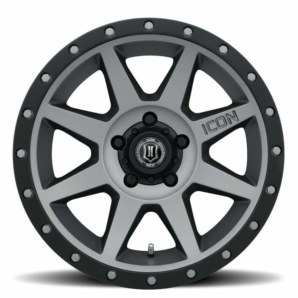 Icon ALLOYS REBOUND TITANIUM - 17 x 8.5 / 5 X 4.5 / 0MM / 4.75" BS (1986-2007 Cherokee, Comanche, Grand Cherokee, Liberty, Wrangler) - 1817856547TT