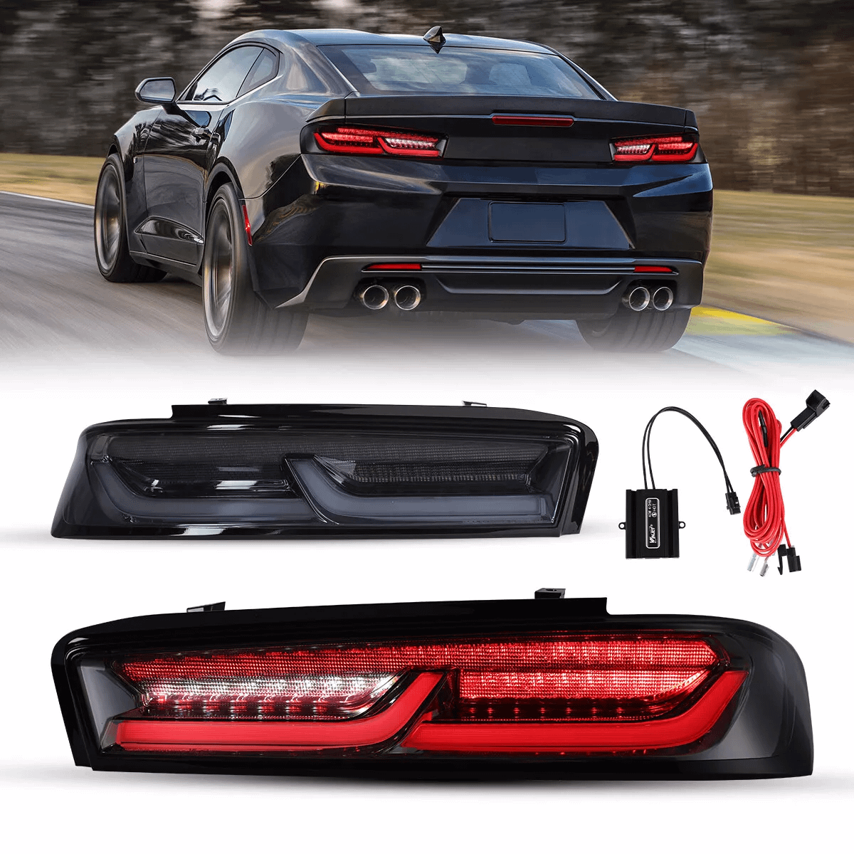 Winjet Renegade Series Led Tail Lights (2016-2018 Camaro) - CTRNG0710-JR-CS