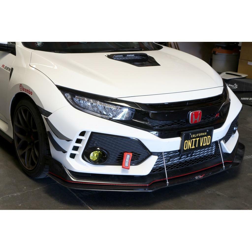 APR Carbon Fiber Front Bumper Canards (2017-up Type R) - AB-917002