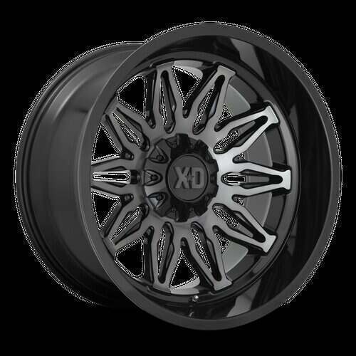 XD Wheels XD859 Gunner 22X12 in Gloss Black Machined W/ Gray Tint - 6X135/5.5 Bolt, -44 Offset - XD85922267444N