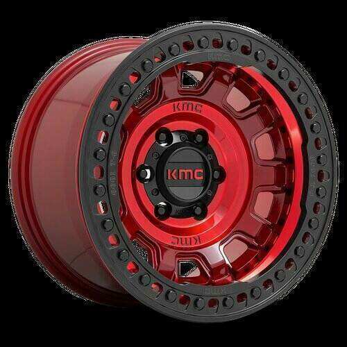 KMC Wheels KM236 Tank Beadlock 17X9 in Candy Red - 6X5.5 Bolt, -15 Offset - KM23679060915N