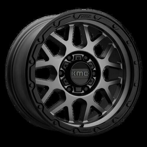 KMC Wheels KM535 Grenade Off-Road 18X8.5 in Matte Gray W/ Matte Black Lip - 5X5.0 Bolt, 35 Offset - KM53588550435