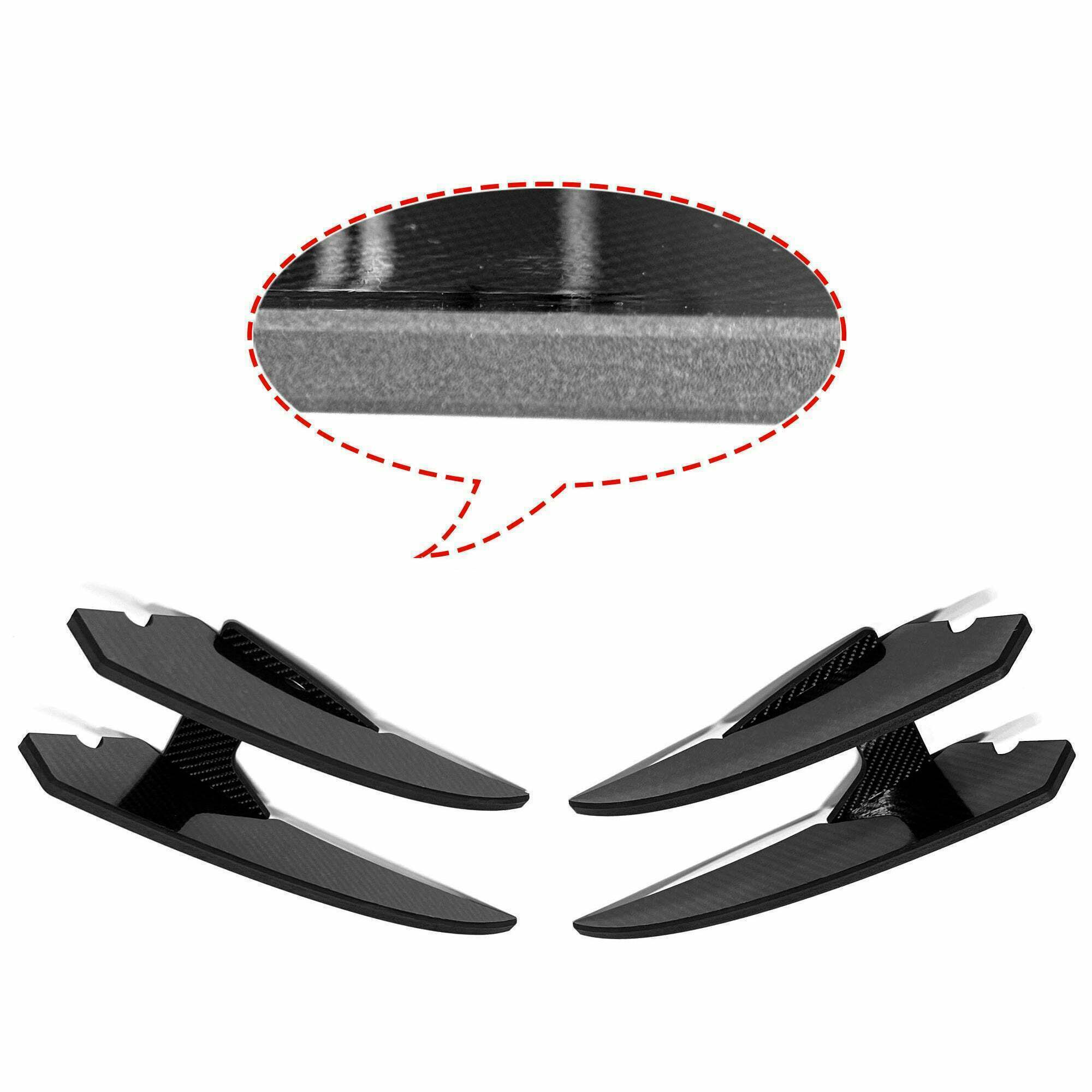 Convoy Front Bumper Canards Ver.2 [Partial CF Wrap] for Kia Stinger 2018+ GT & GT-Line Models - 007