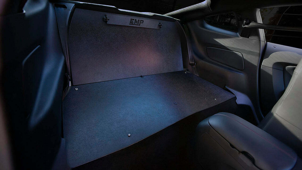 Evans Motorsport Performance Mustang Rear Seat Delete Kit No Carpet (2015-2023 Ford Mustang All except convertibles) - EMP-MRSD-RACER