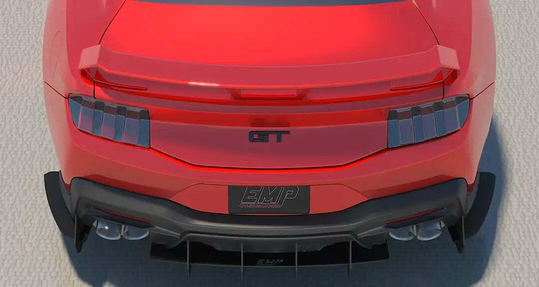 Evans Motorsport Performance HDPE Rear Diffuser V1 (2024-2026 Ford Mustang GT and EcoBoost Quad Active Exhaust) - EMP-S650DIFF-HD-QDV1