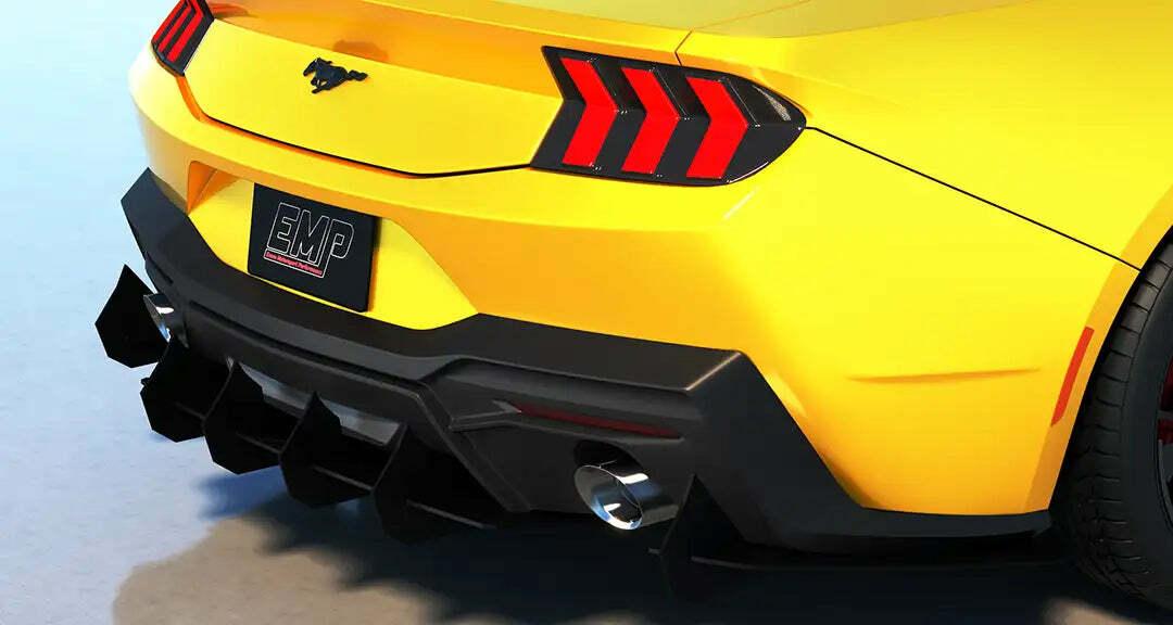 Evans Motorsport Performance HDPE Rear Diffuser V1 (2024-2026 Ford Mustang GT and EcoBoost Dual w/o Active Exhaust) - EMP-S650DIFF-HD-DLV1