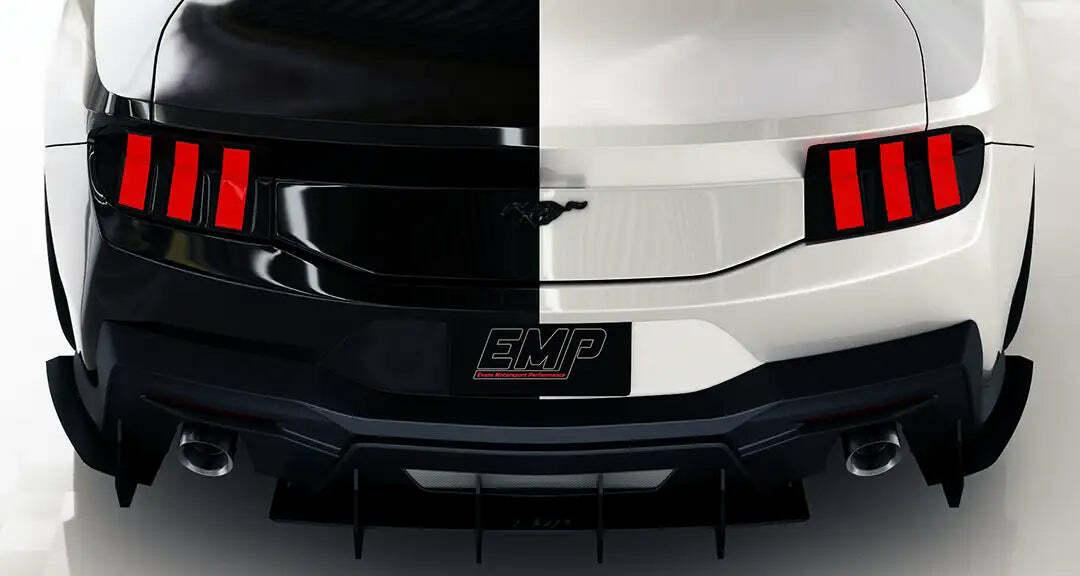 Evans Motorsport Performance Solid Aluminum Rear Diffuser V1 (2024-2026 Ford Mustang GT and EcoBoost Dual w/o Active Exhaust) - EMP-S650DIFF-AL-DLV1