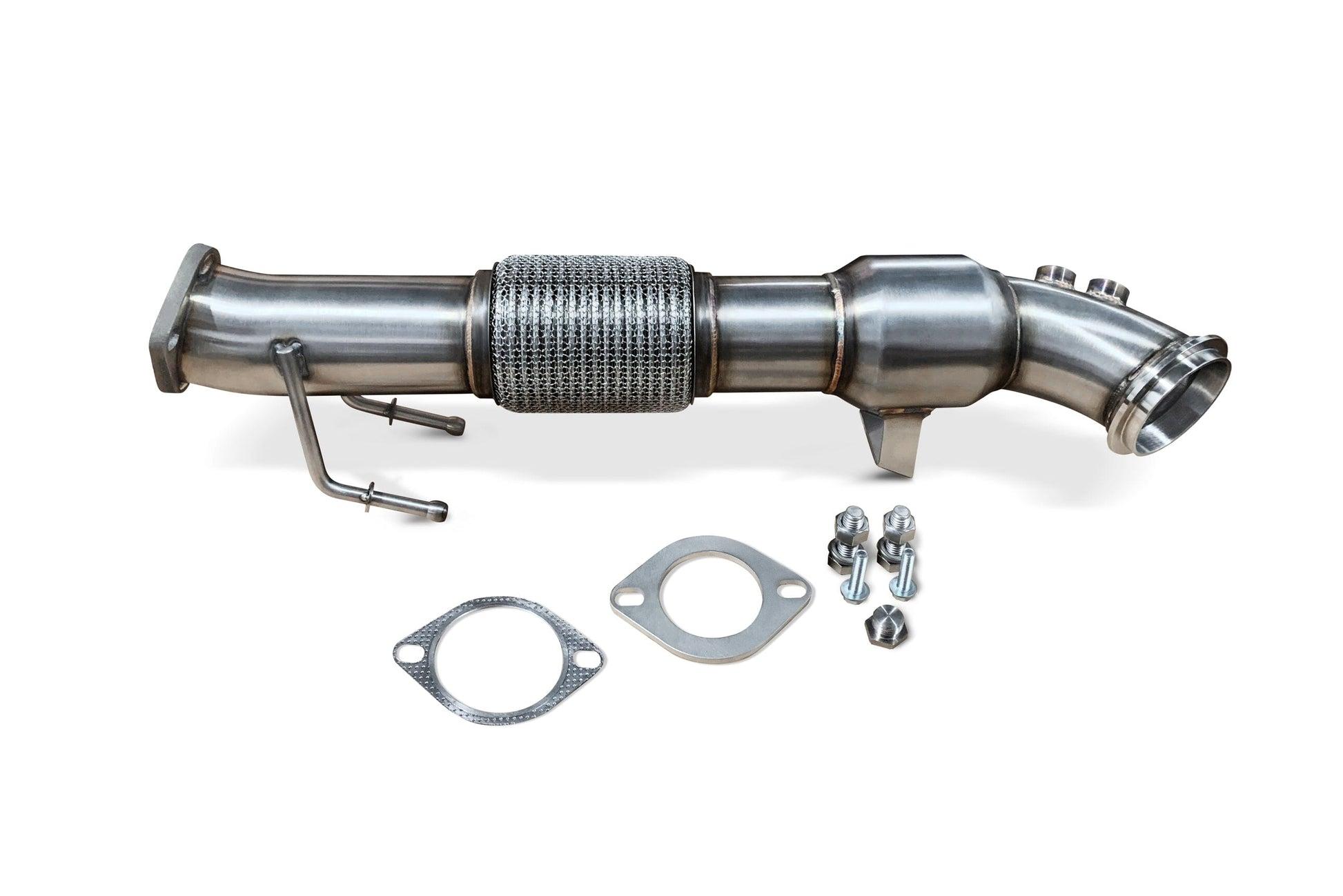 CV Fab Stainless Steel Catted Downpipe (2013-2018 Ford Focus ST) - STRT1318CDP