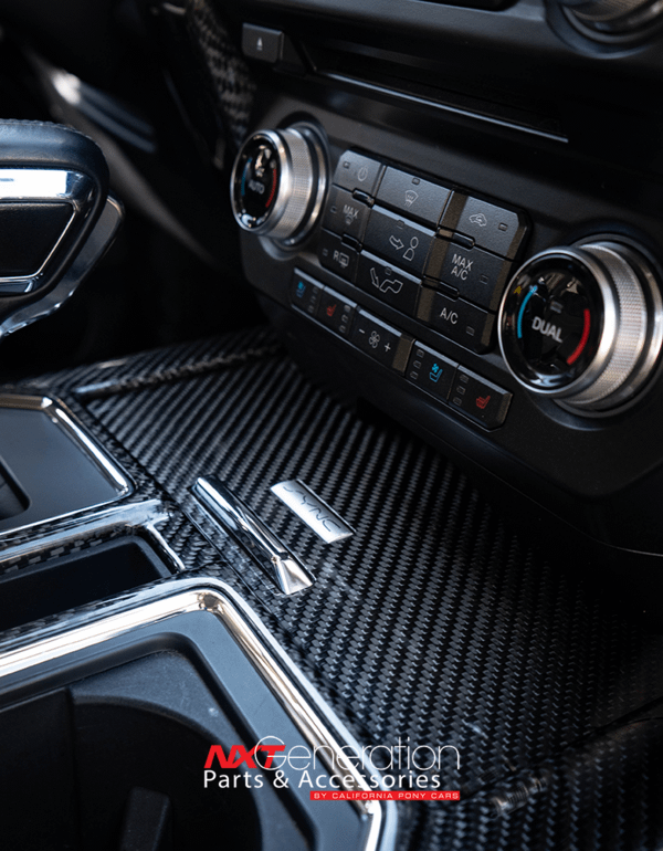 California Pony Cars Carbon Fiber Front Console Sliding Cubby Door Cover (2015-2019 F-Series) - INT-159-254